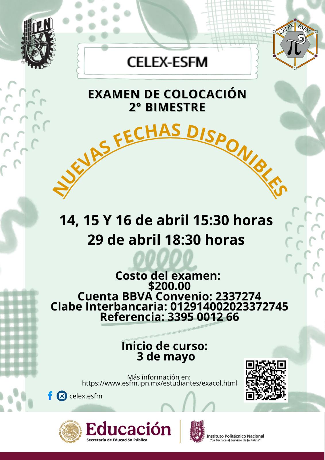 Examen colocación 
