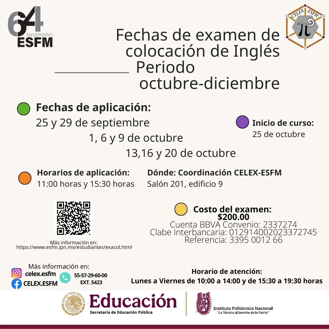 examen de colocación